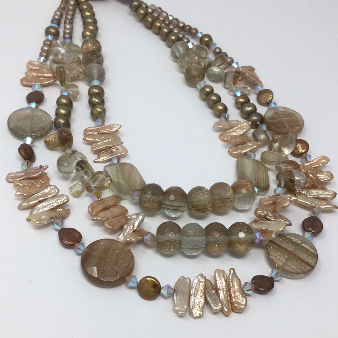 The 'Your Royal Highness', Genuine Golden Pearl Necklace | Handmade Artist Original