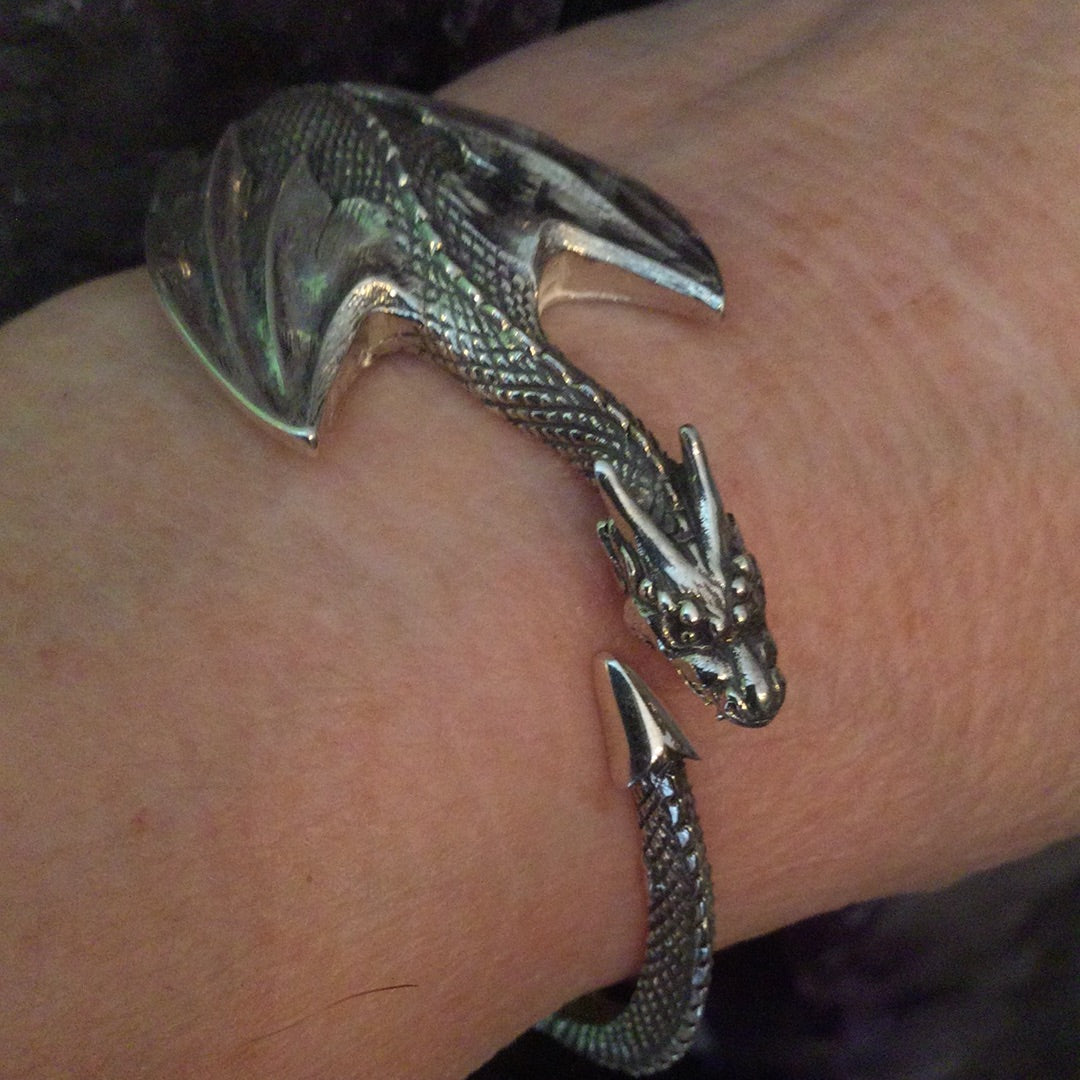 Custom Made Sterling Silver Dragon Bracelet