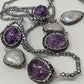 Genuine Amethysts & Baroque Pearls Necklace