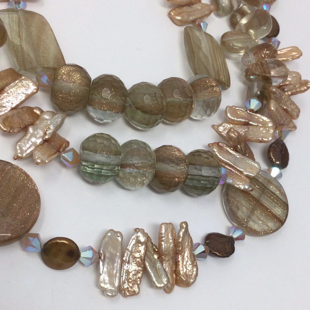The 'Your Royal Highness', Genuine Golden Pearl Necklace | Handmade Artist Original
