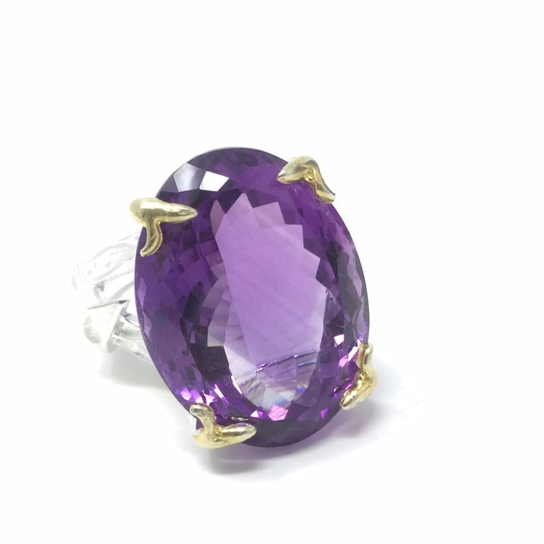 Astounding Genuine 37 CTW Amethyst Ring