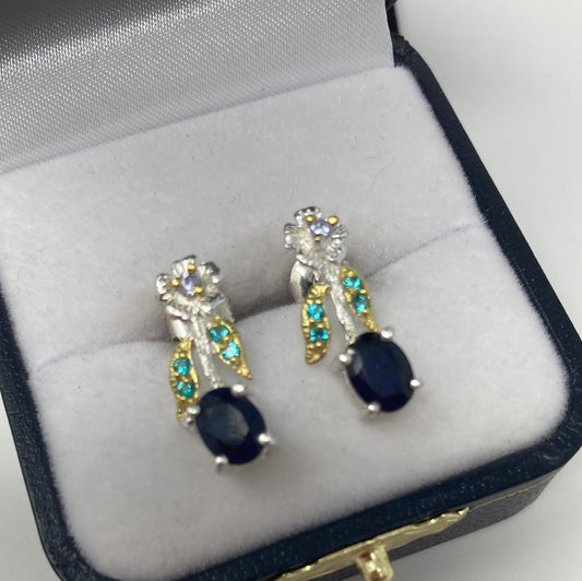Genuine Sapphire Earrings