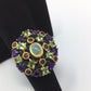 Genuine Fiery Opal, Amethysts, Garnets & Peridot Ring
