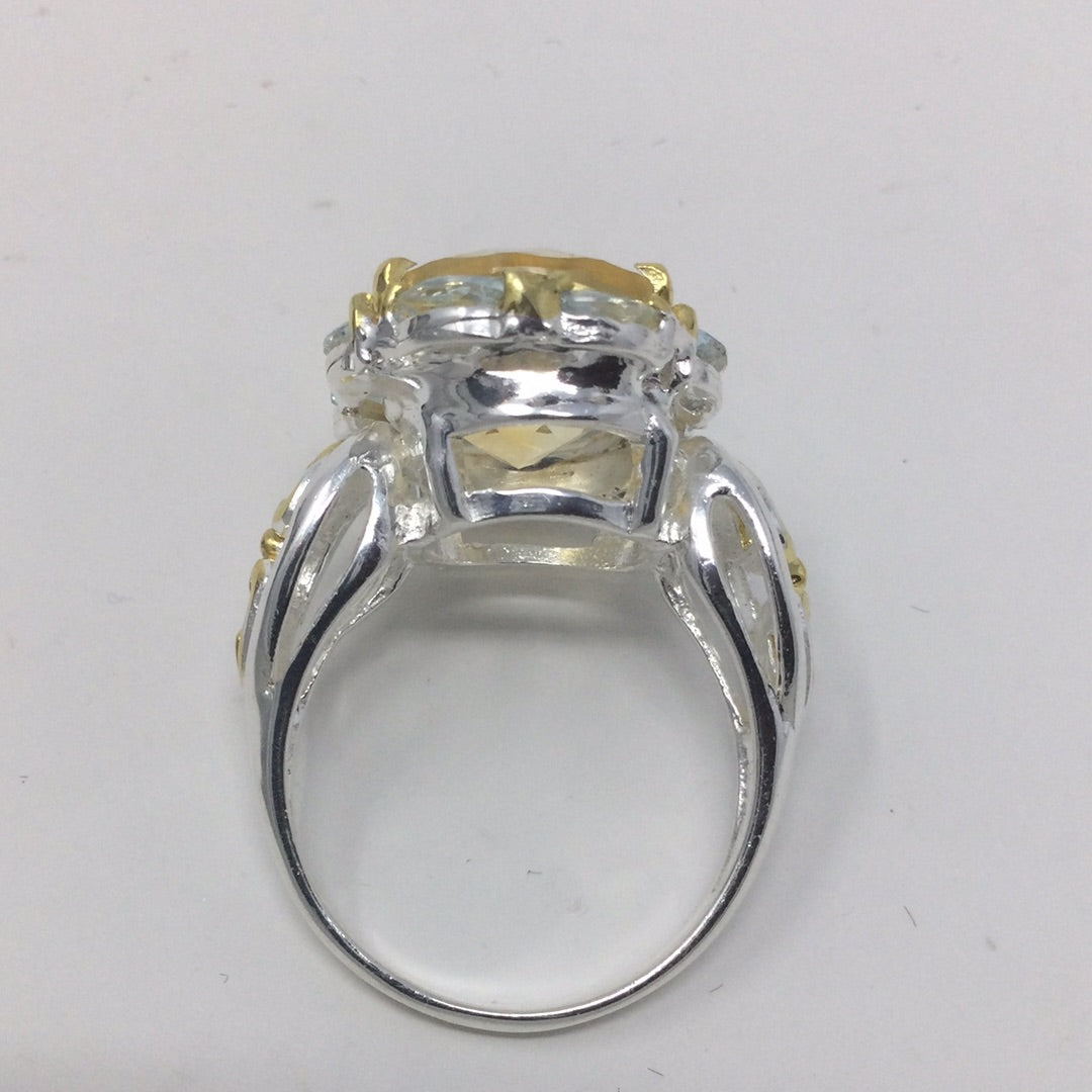 Exceptional Fancy Cut Genuine Citrine Ring