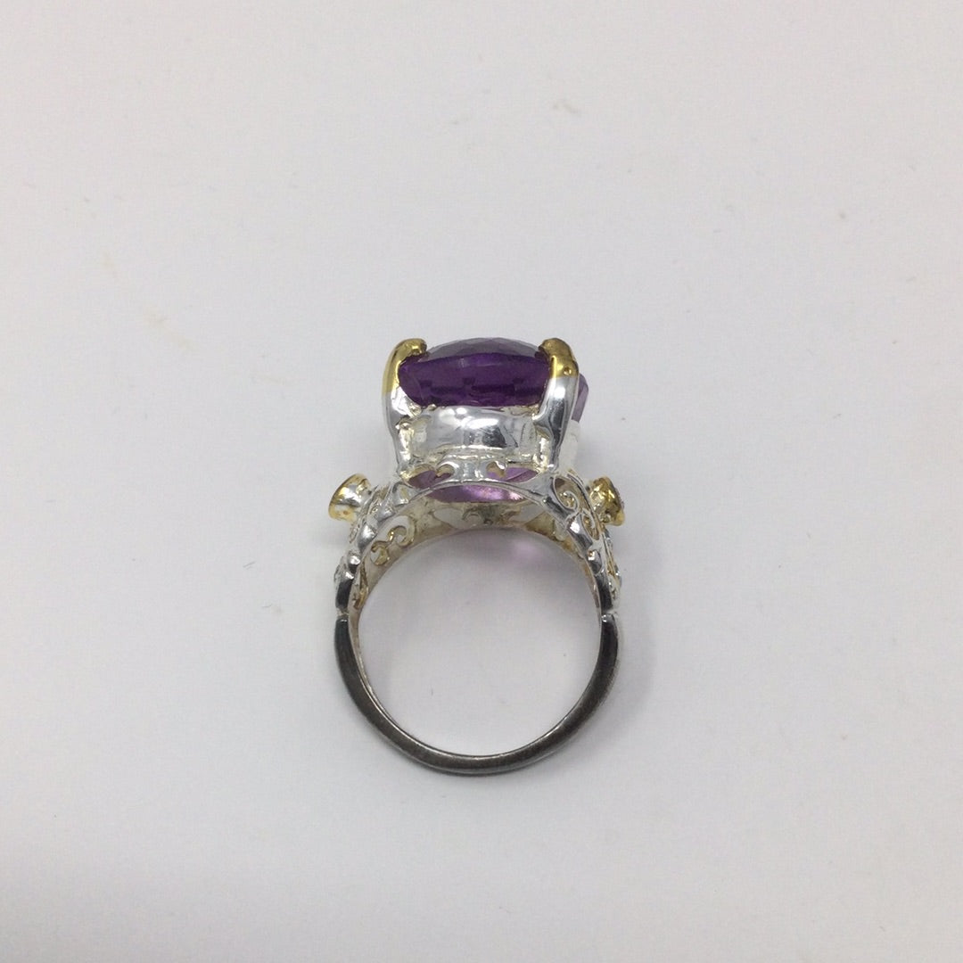 Intense Royal Purple Genuine Amethyst Ring