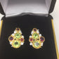 Genuine Peridot Garnet Earrings