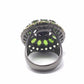 Alluring Genuine Black Opal & Russian Diopside Ring