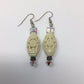 Custom Made Ivory Cinnabar & Swarovski Crystal Earrings