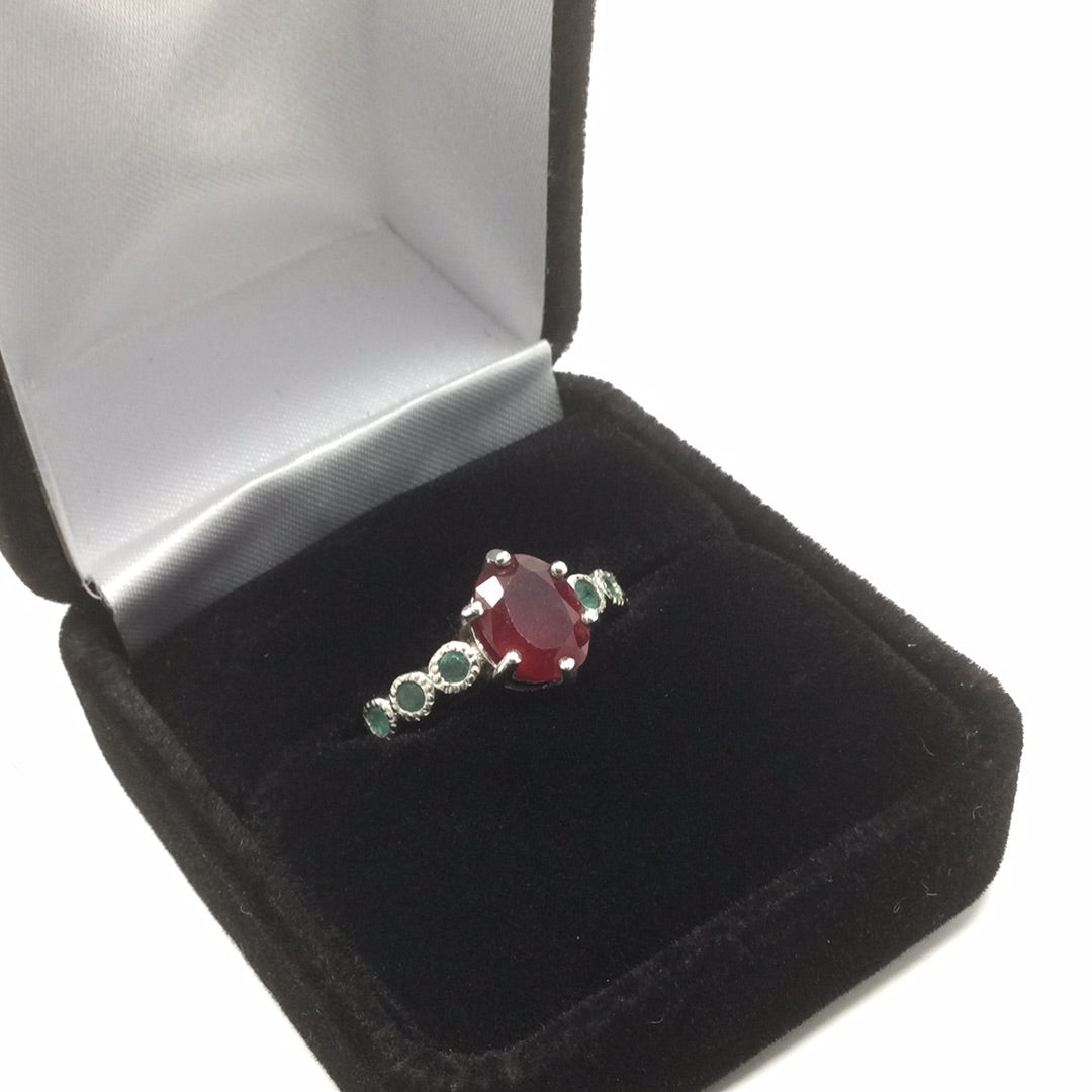 Genuine Ruby & Emerald Ring