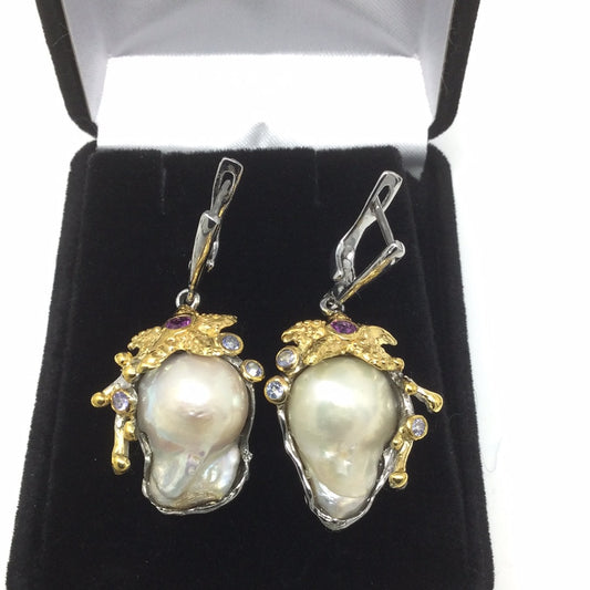 Genuine Baroque Pearl Earrings