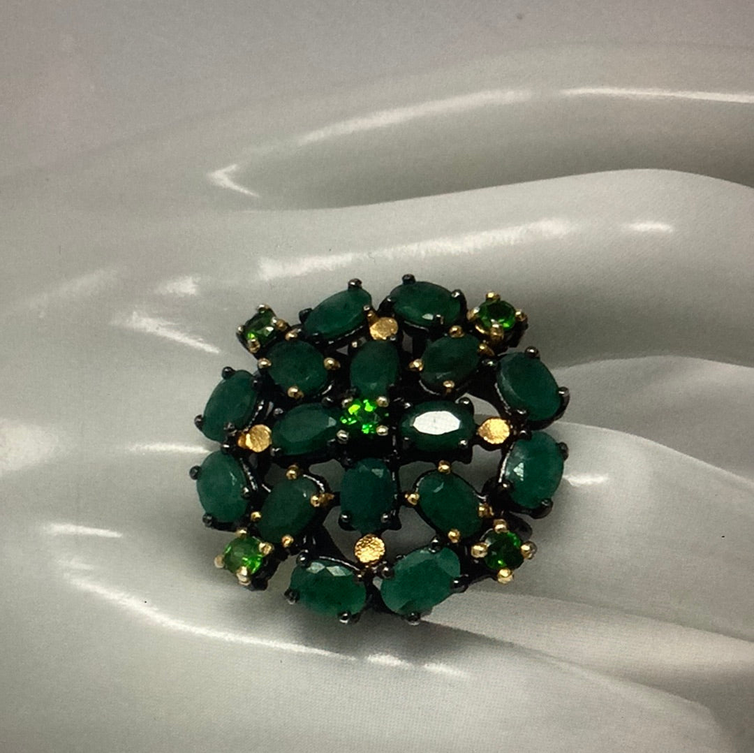 Starburst Genuine Emerald Ring