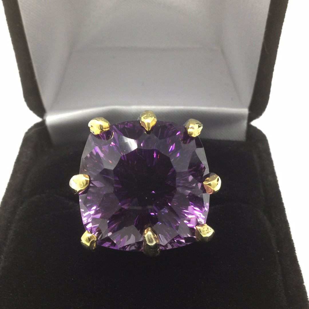 AAAA+ 27 CTW Genuine Amethyst Ring