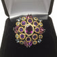 Genuine Garnets & Amethyst Ring