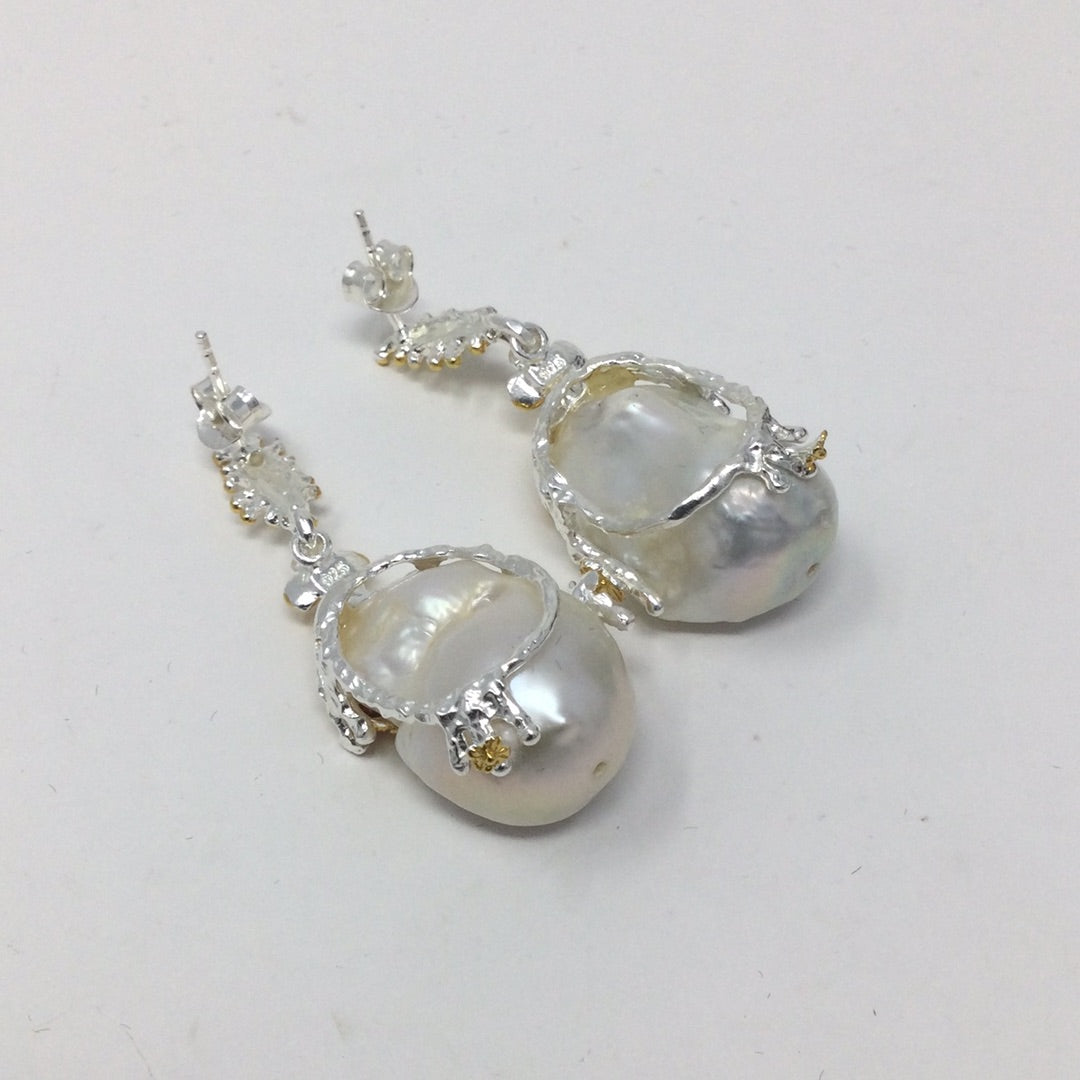 Genuine Baroque Pearl Earrings