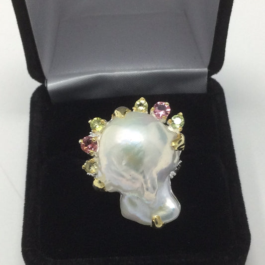 Lustrous Genuine Baroque Pearl Ring