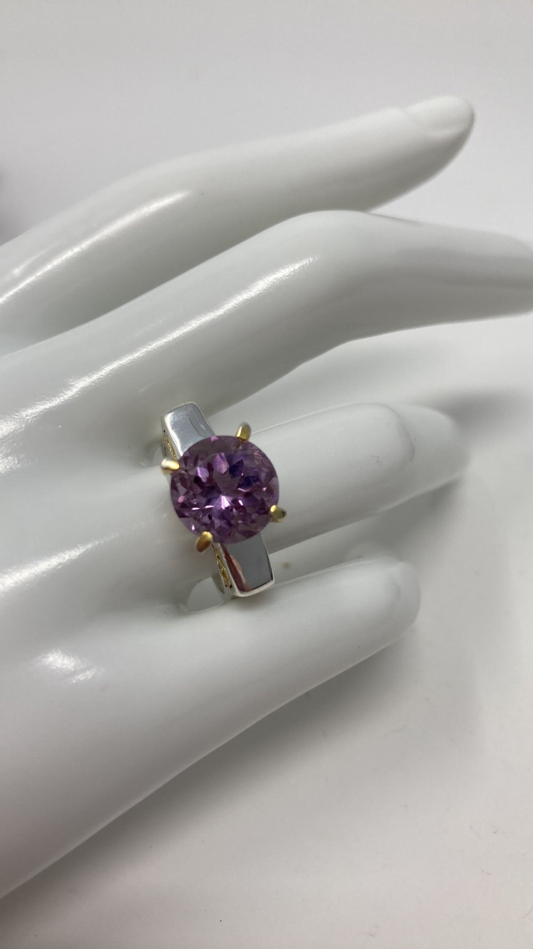 Art Deco Style Genuine Amethyst Ring