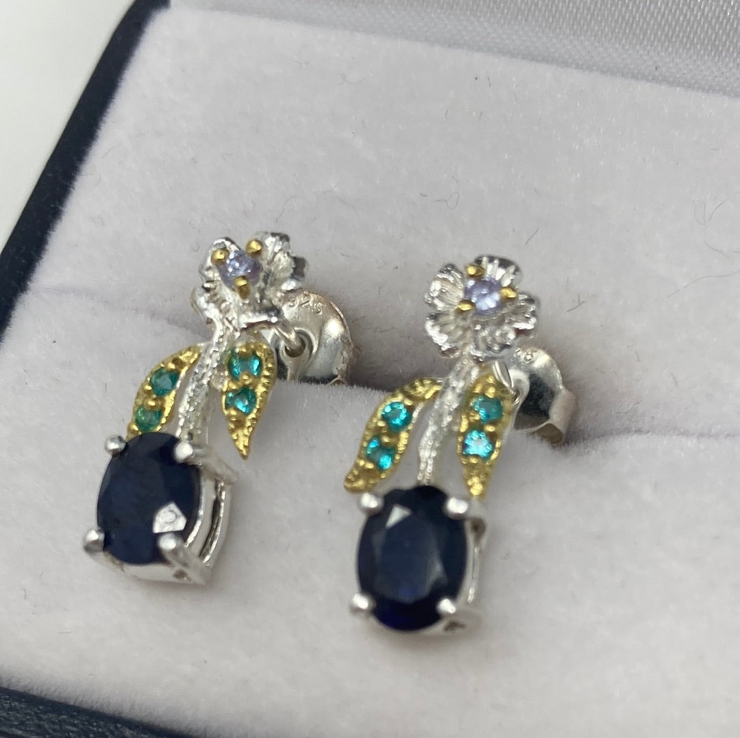 Genuine Sapphire Earrings