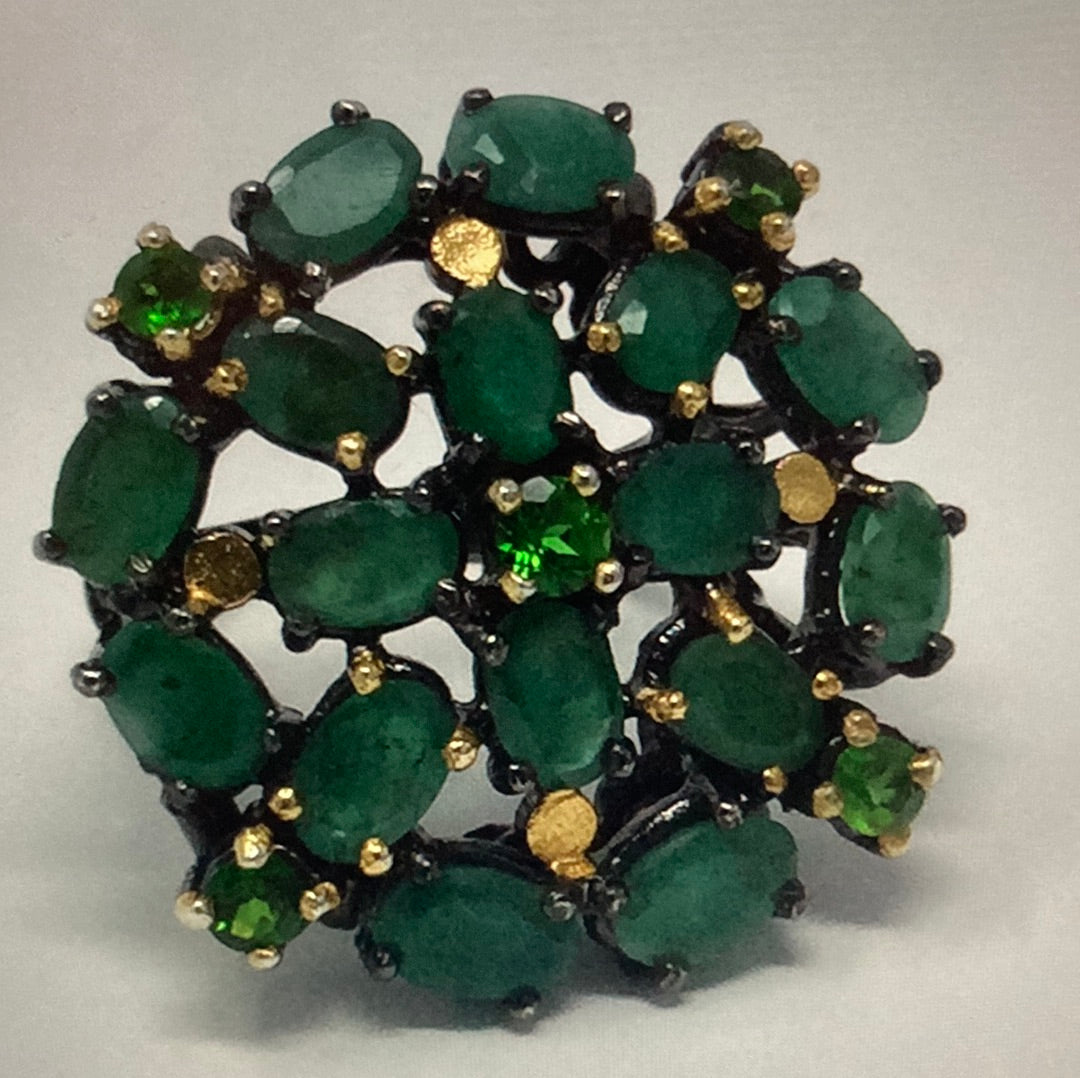 Starburst Genuine Emerald Ring