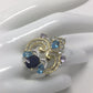 Genuine Sapphire, Tanzanite & Topaz Ring