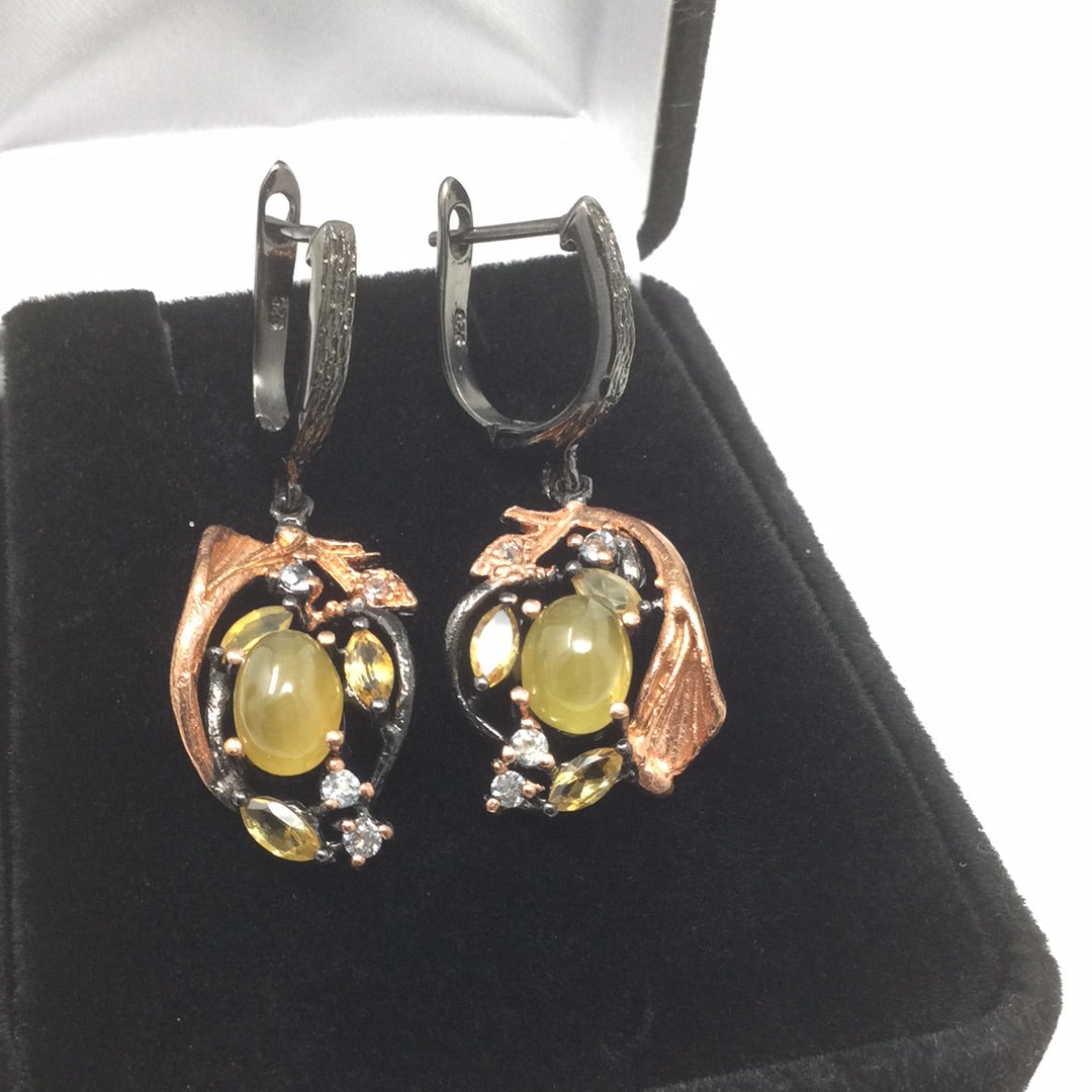 Genuine Cats Eye Earrings