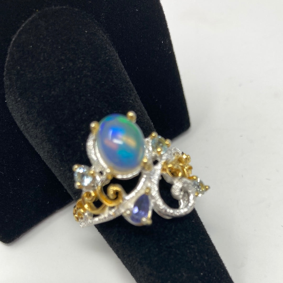 Opulent Opal & Tanzanite Ring