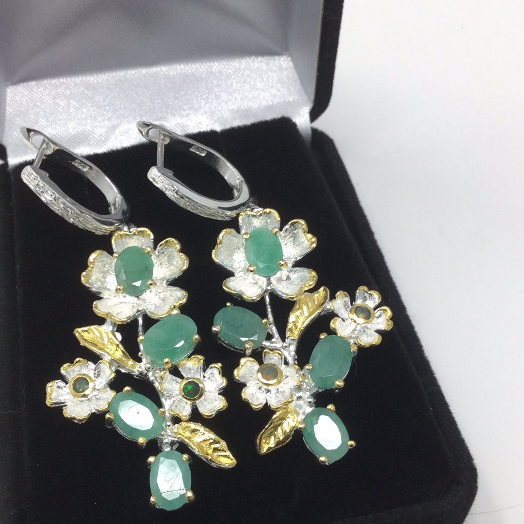 Genuine Emerald Earrings
