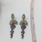 Genuine Opal, Garnet & Sapphire Earrings