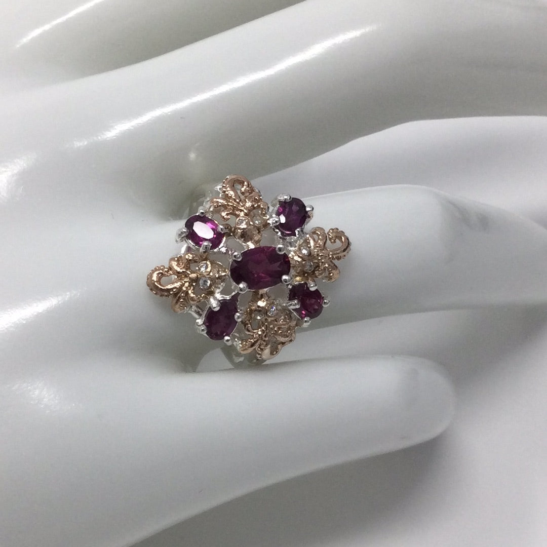 Antique Style Genuine Garnet Ring