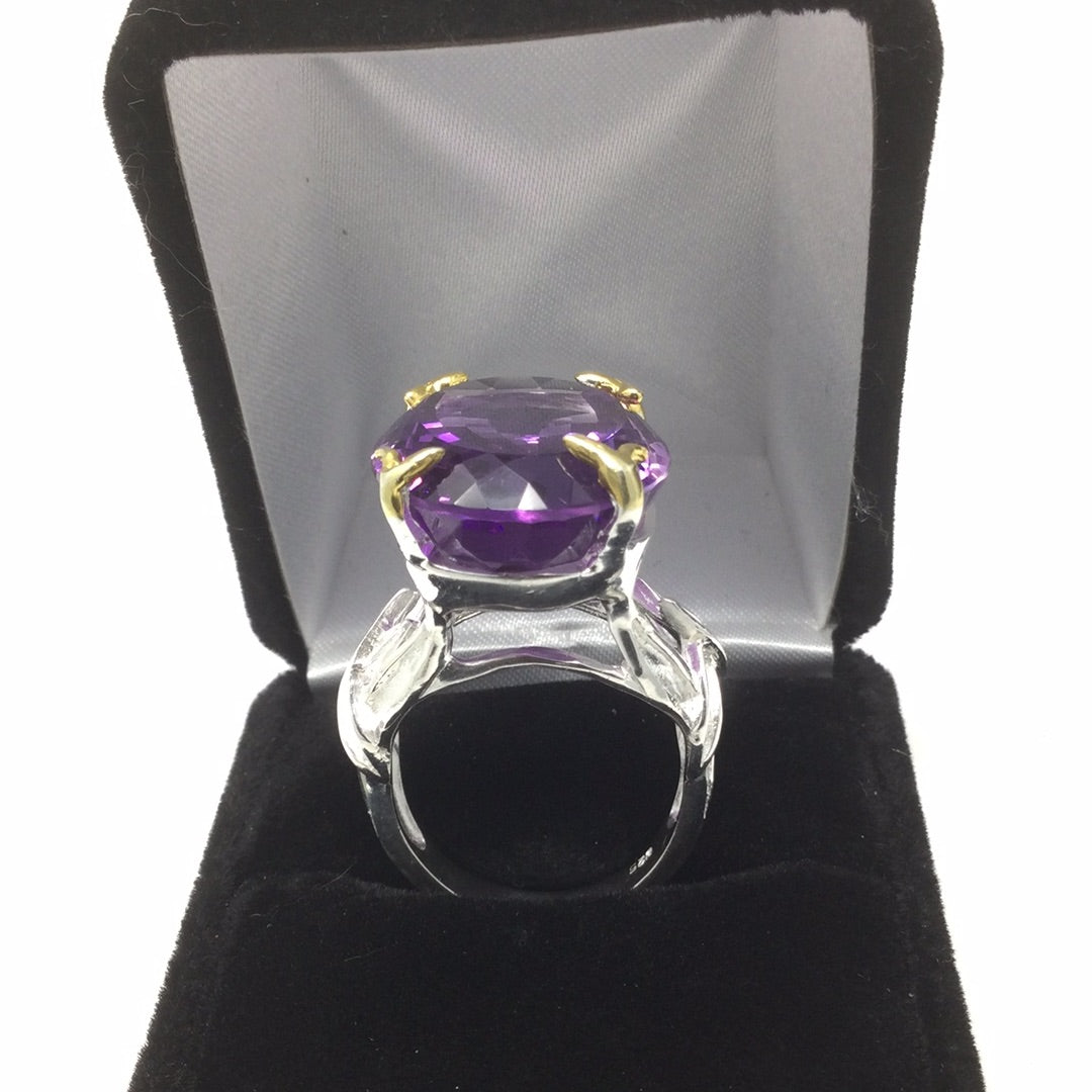 Astounding Genuine 37 CTW Amethyst Ring