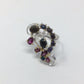Bejeweled Black Opals & Garnet Ring